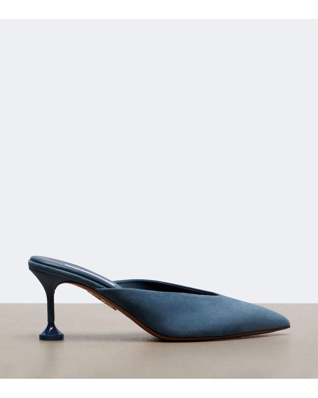 Aquazzura Blue Bisous Suede Mule