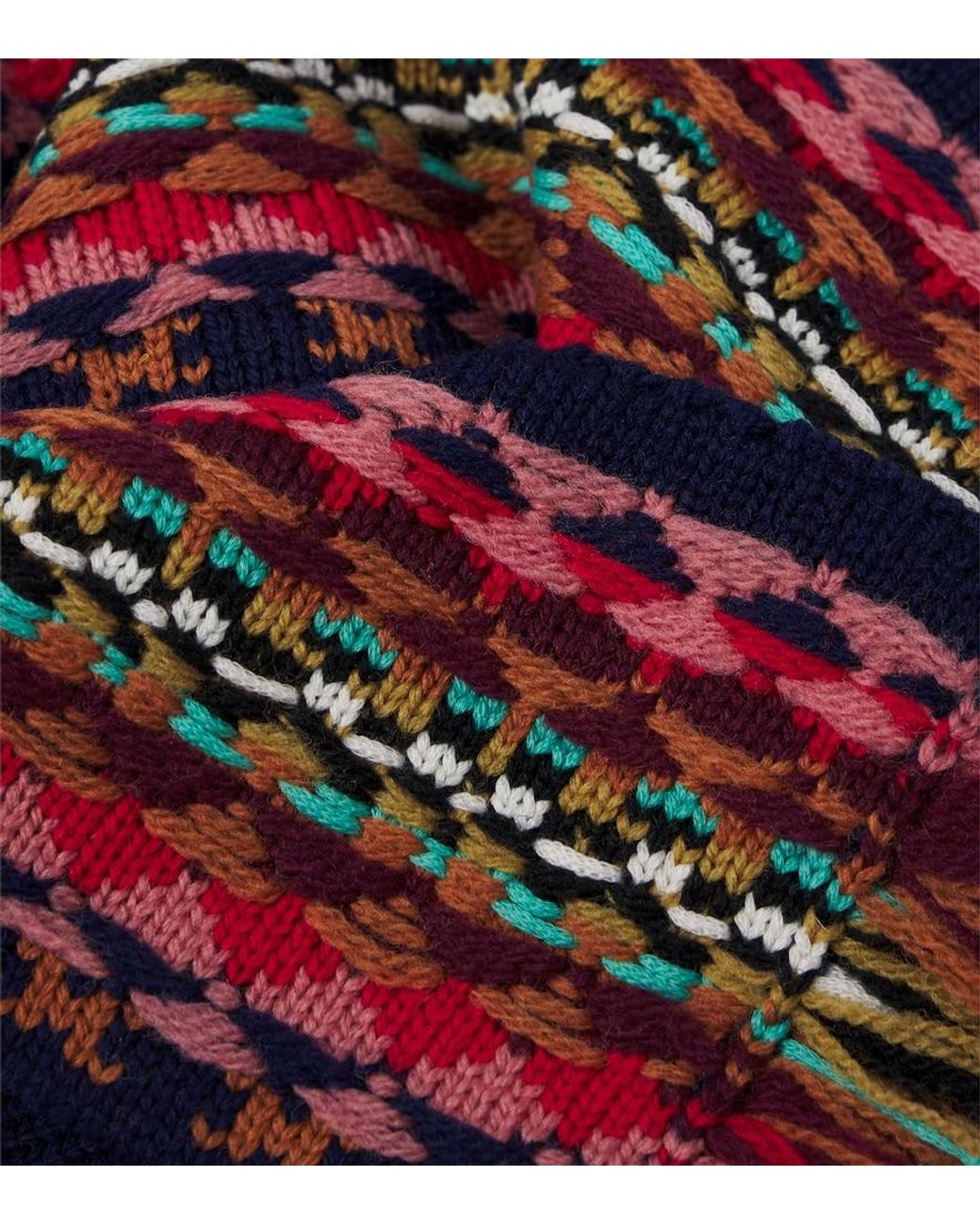 Dries Van Noten Purple Wool Jacquard Scarf