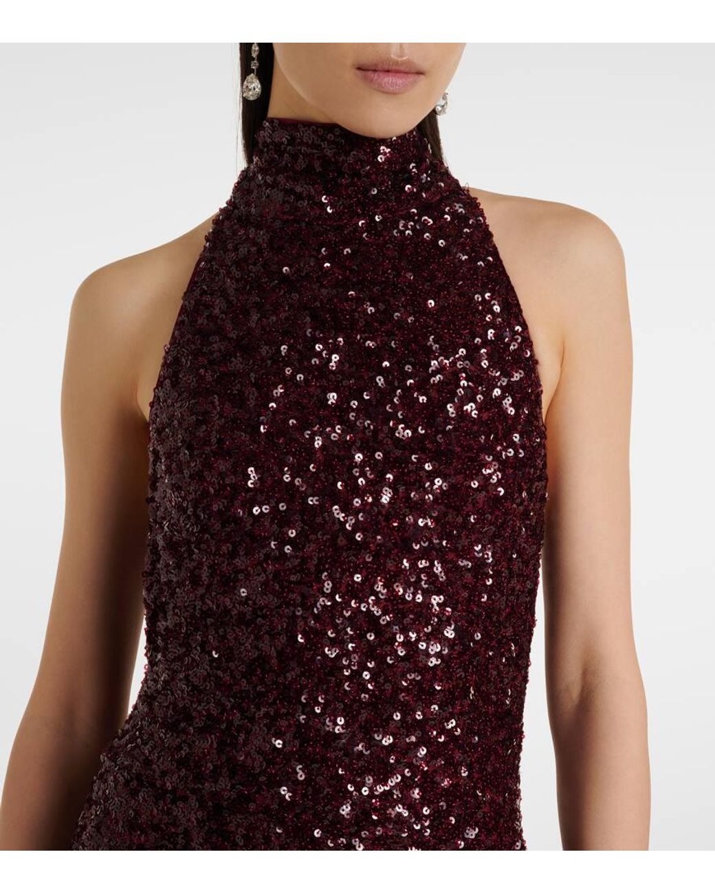 knee length dresses for ladies Rotate Women's Sequins Puff Sleeve Dress main image 0