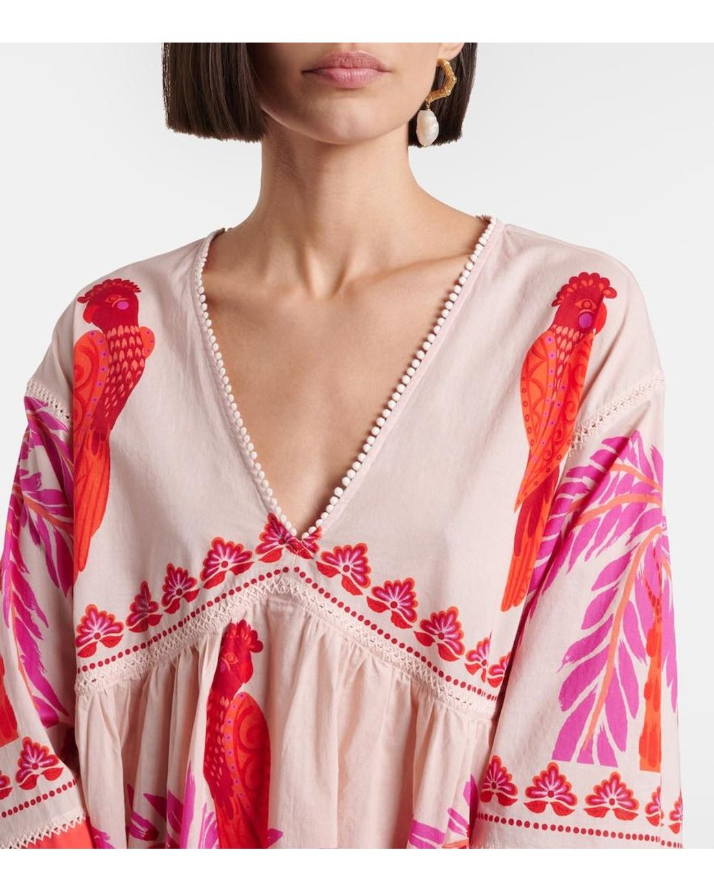 Poupette Pink Mahault Printed Cotton Minidress