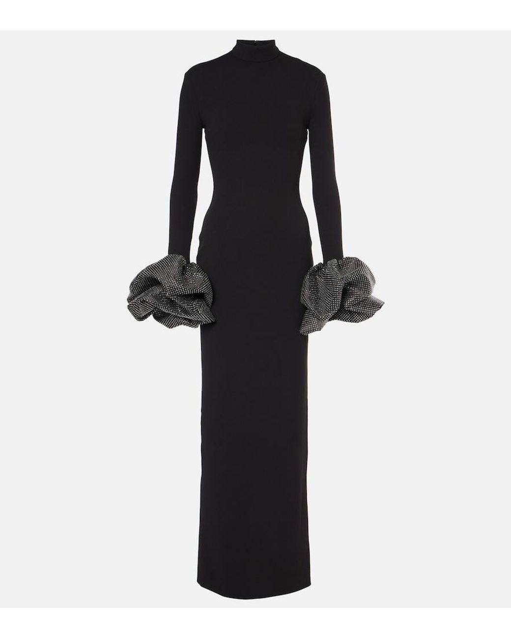Solace London Black Viviana Embellished Gown