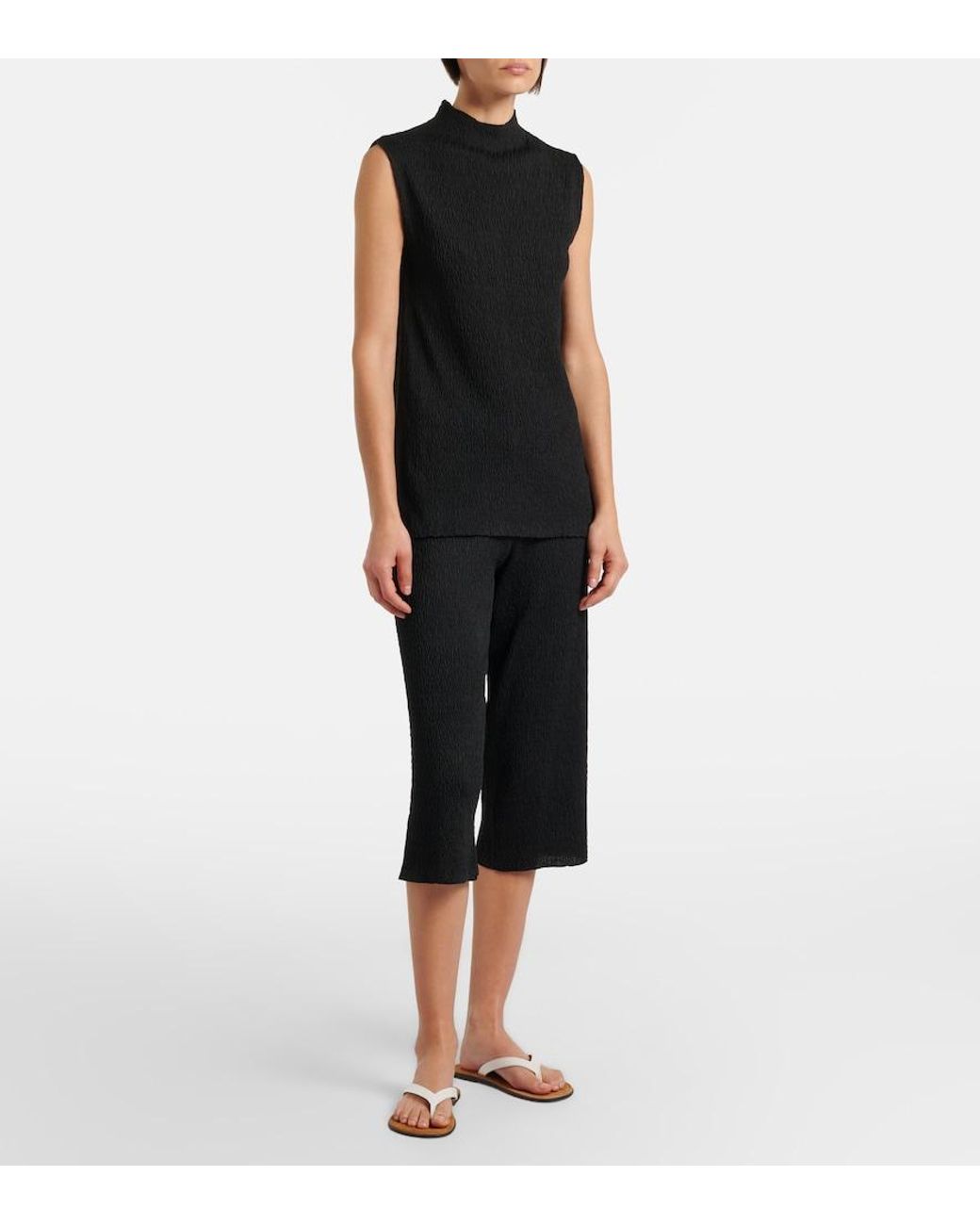 The Row Black Omero Silk Culottes