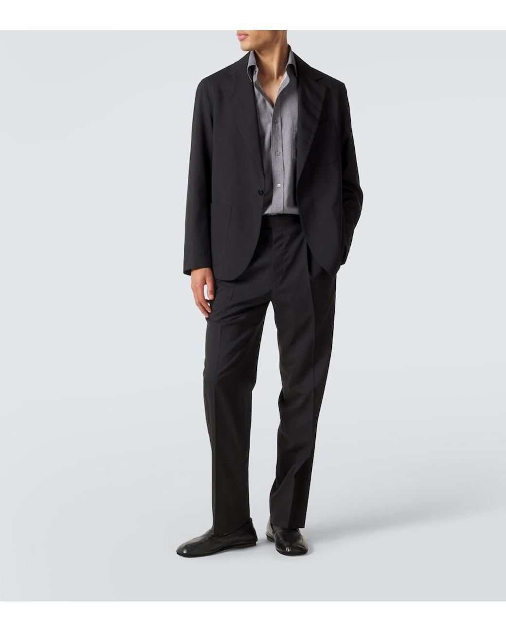 STÒFFA Black Wool Straight Pants for men