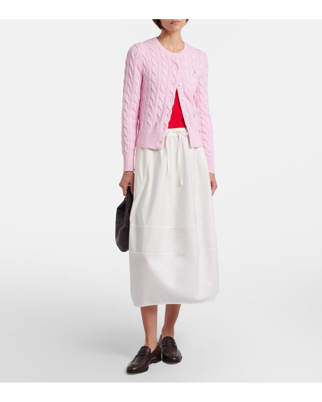 Polo Ralph Lauren Pink Cable-Knit Cotton Cardigan