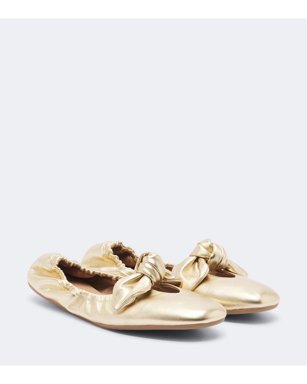 Zimmermann Natural Carousel Metallic Leather Ballet Flats