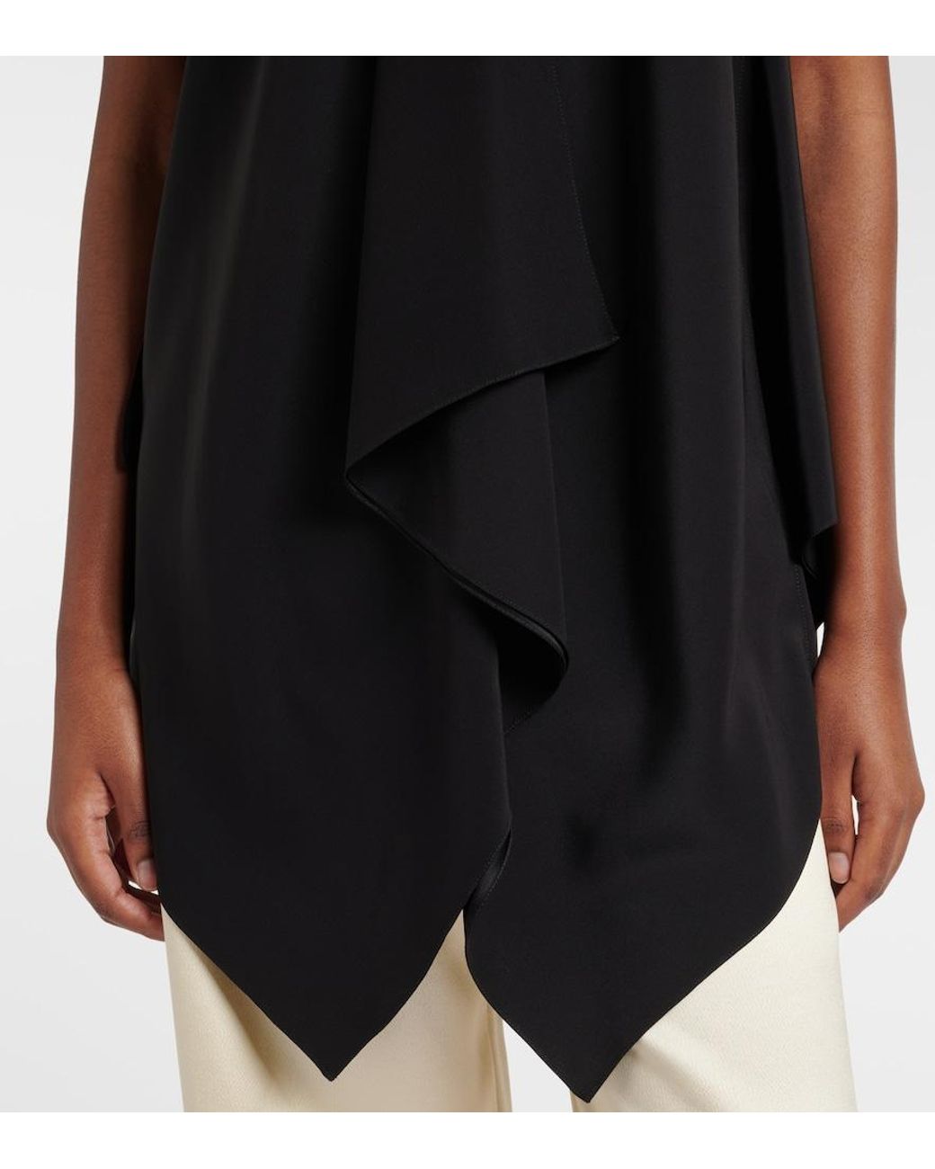 The Row Black Semir Silk Satin Top