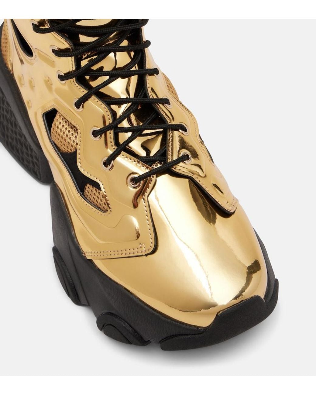 Noir Kei Ninomiya Natural X Reebok Metallic-Effect Cutout Platform Ankle Boots