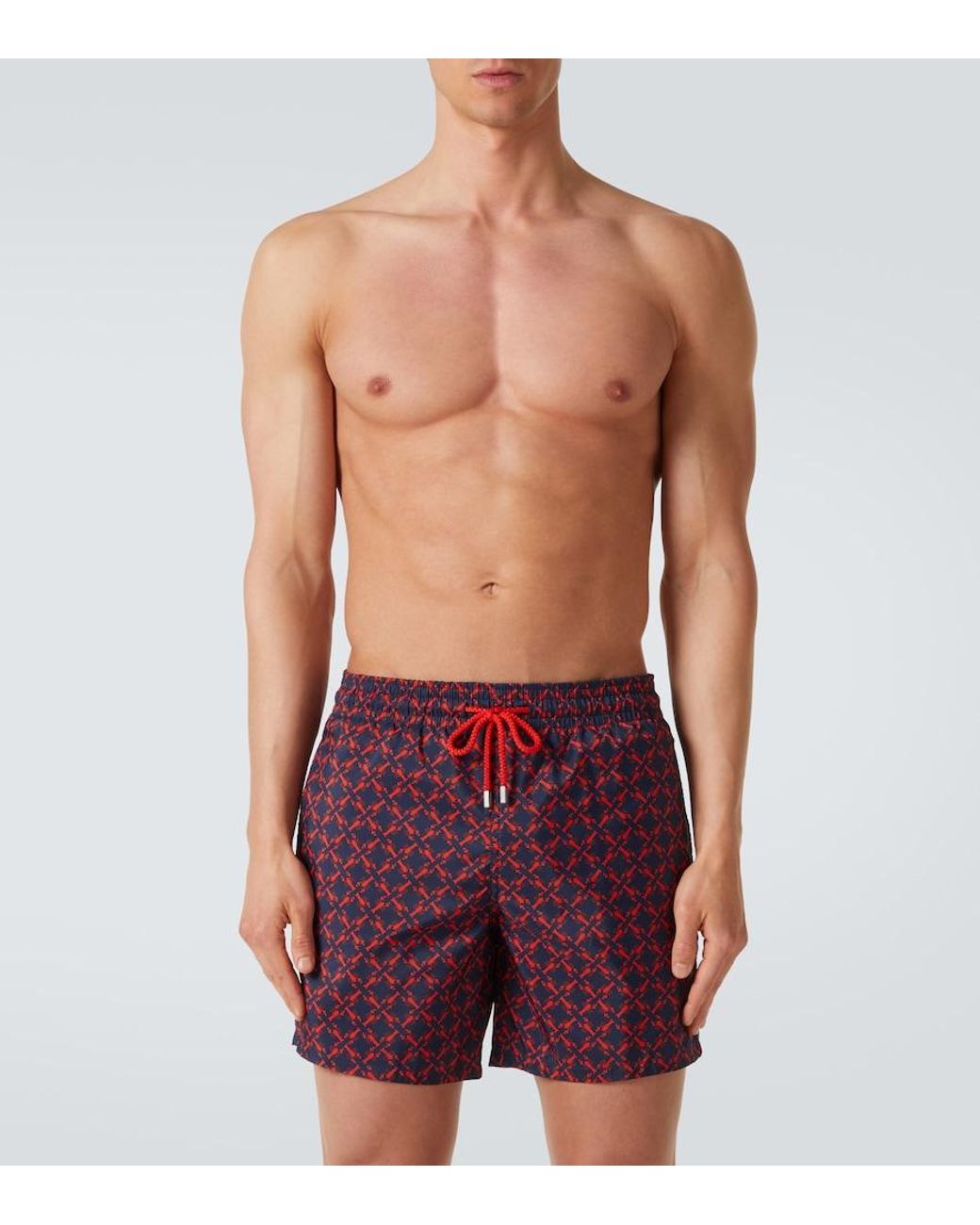 Vilebrequin Red Printed Swim Trunks for men