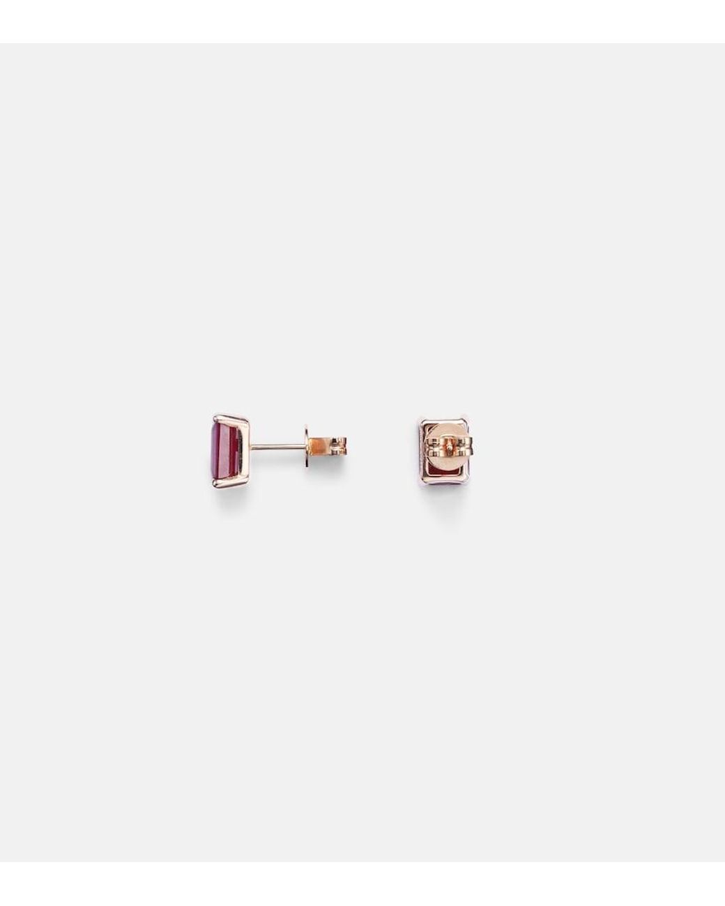 SHAY Red 18Kt Rose Earrings With Rubies