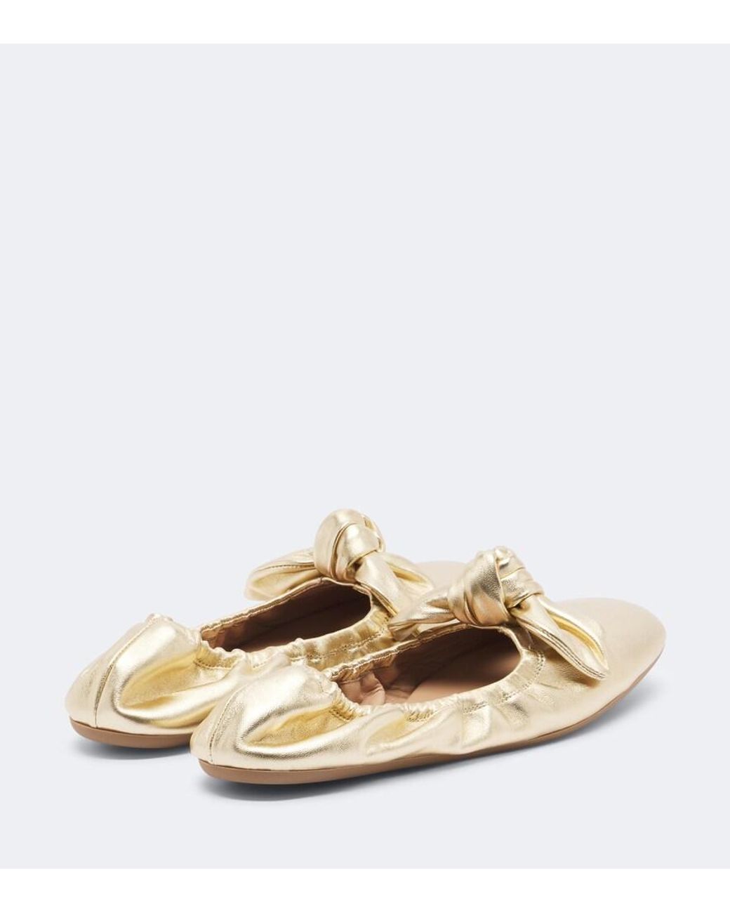 Zimmermann Natural Carousel Metallic Leather Ballet Flats