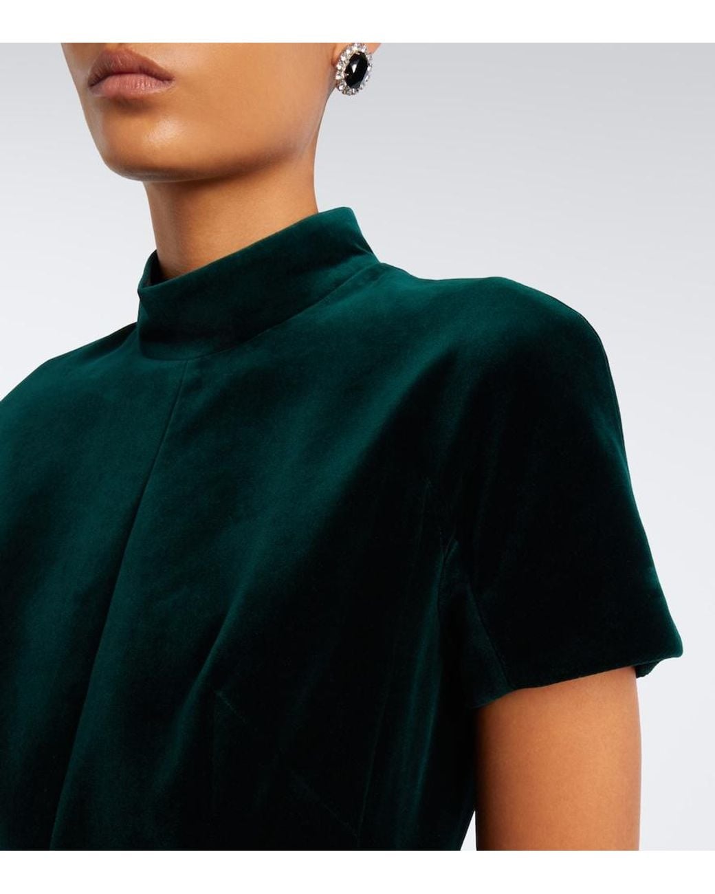 Emilia Wickstead Black Camilla Belted Cotton Velvet Midi Dress