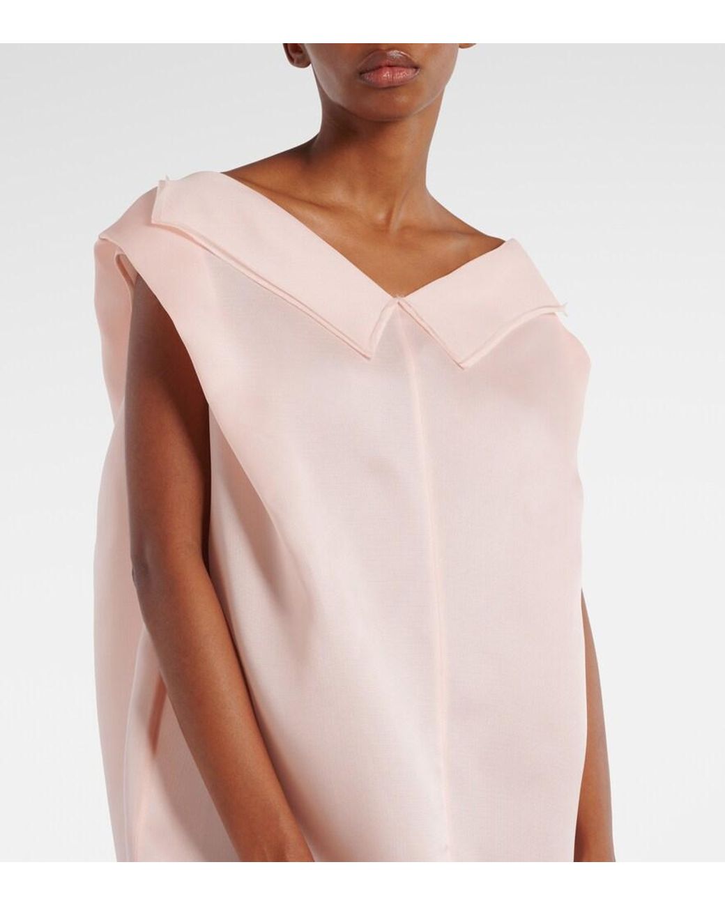 Khaite Pink Selwyn Silk Gazar Maxi Dress