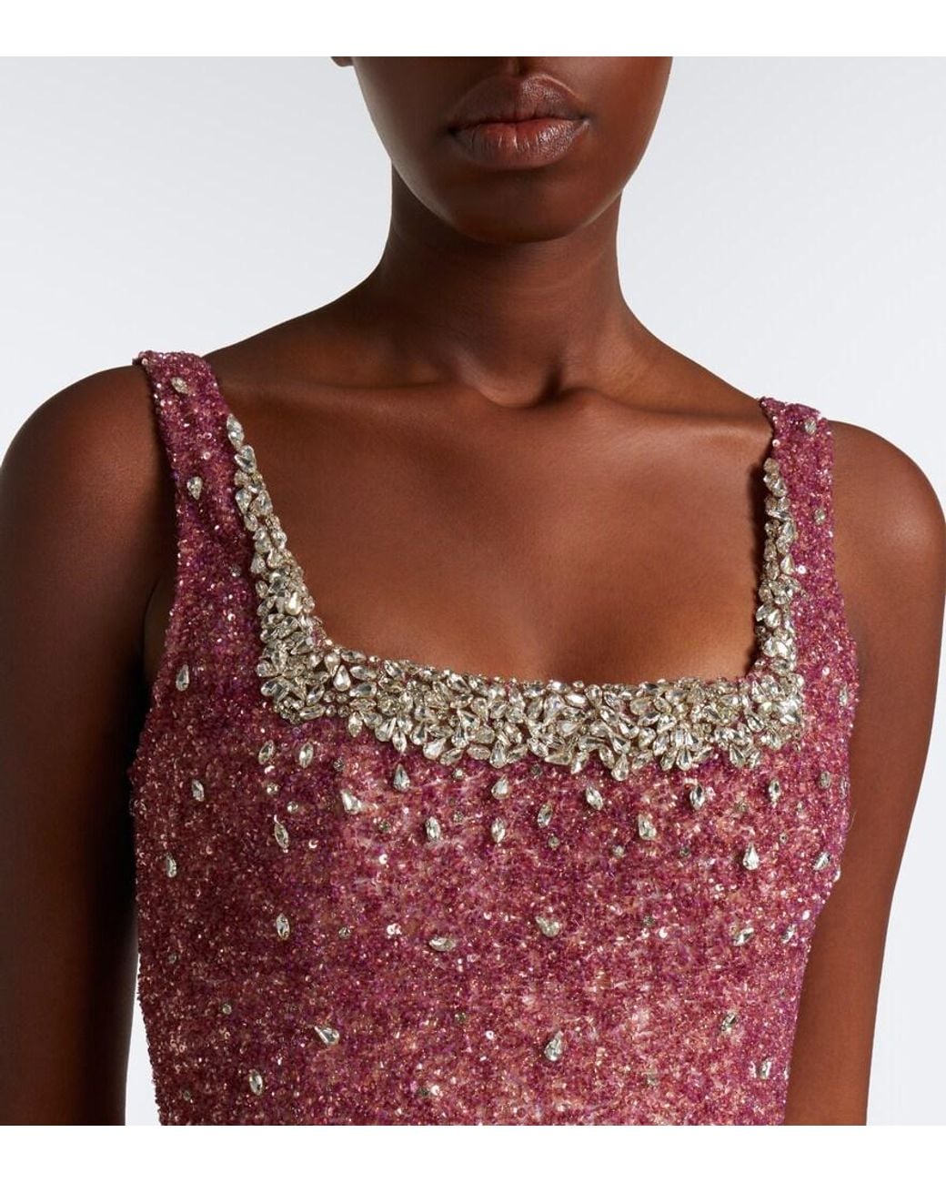 Rachel Gilbert Pink Kaity Embellished Gown