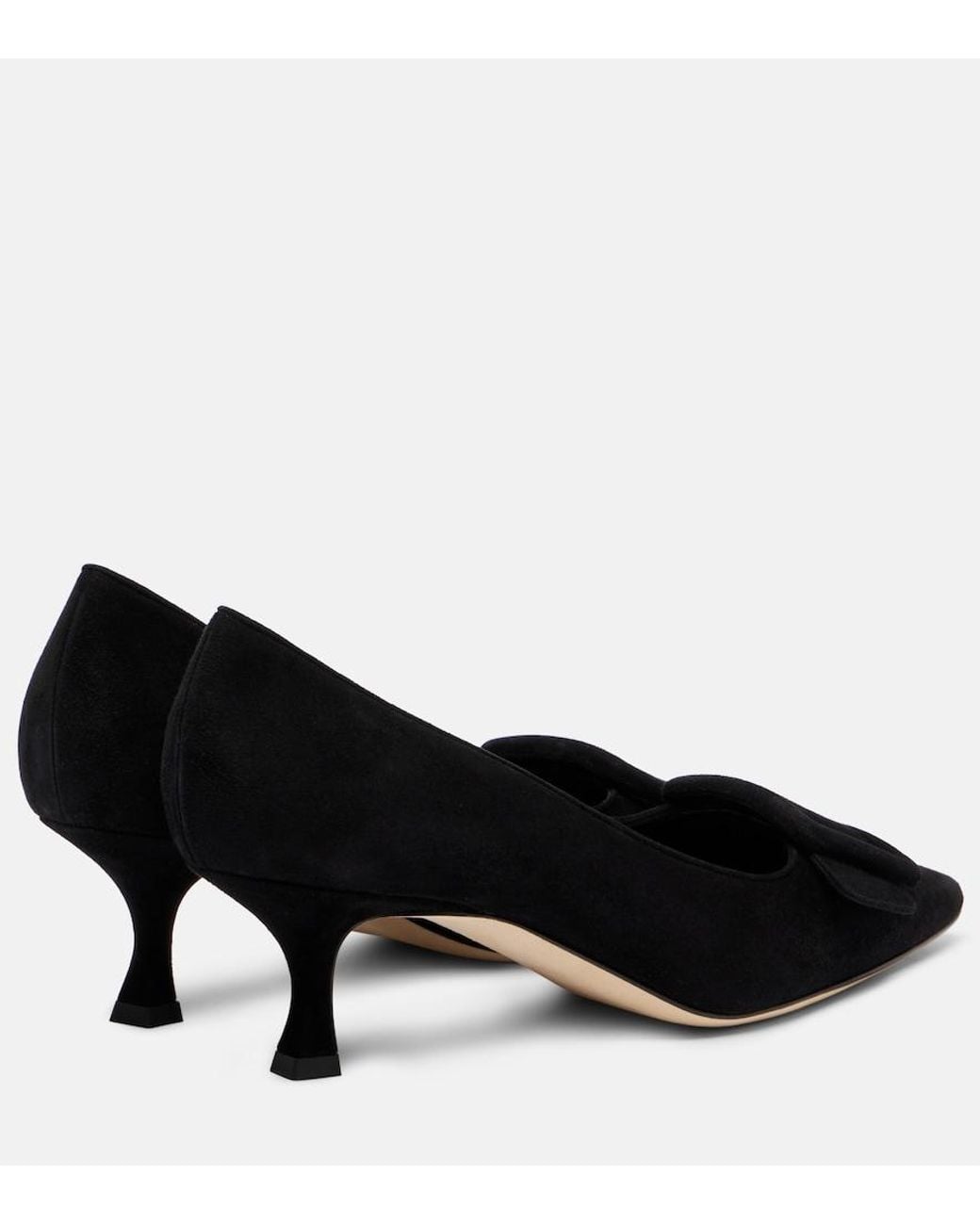 Manolo Blahnik Black Maysalepump 50 Suede Pumps