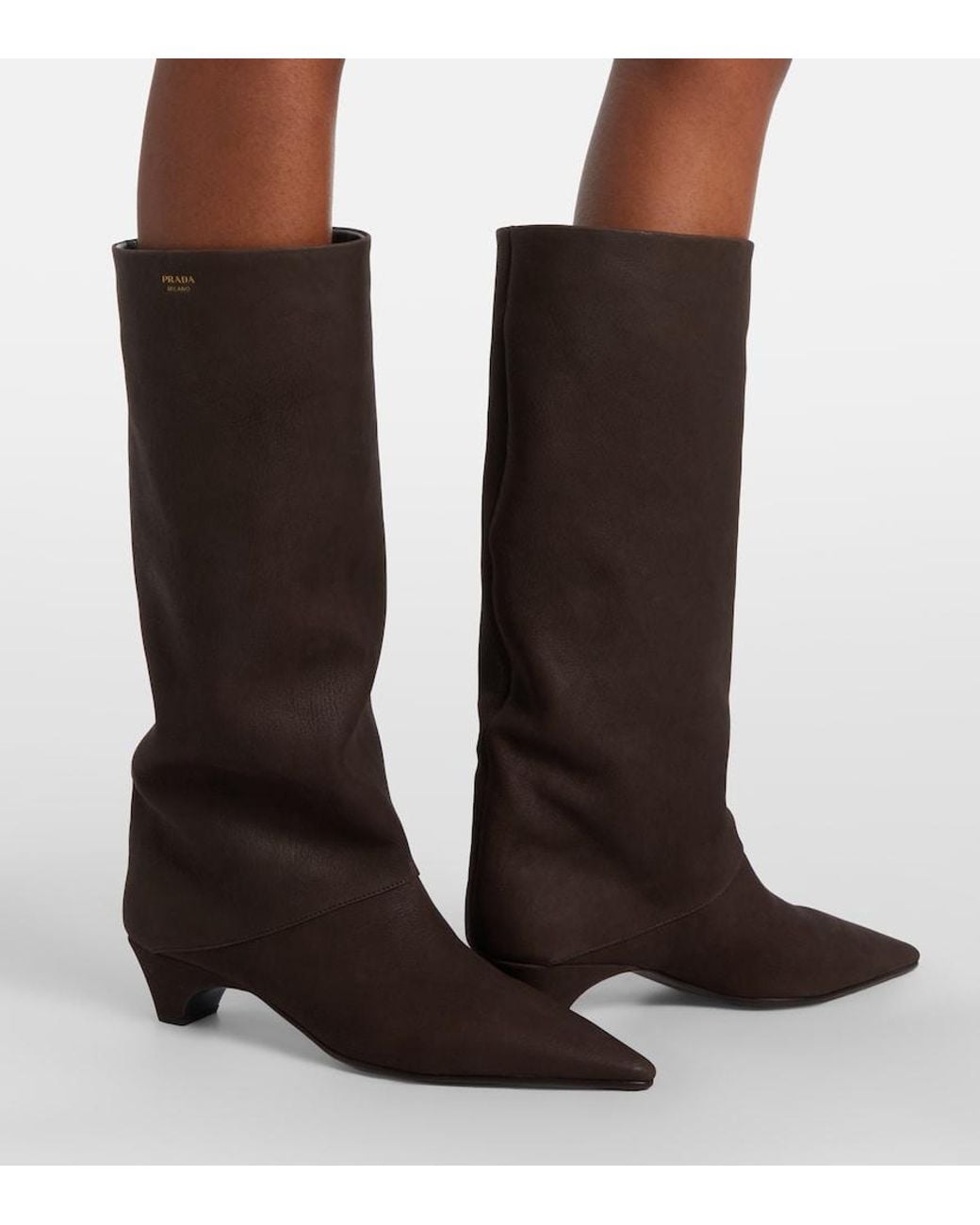 Prada Black Stiefel Aus Leder