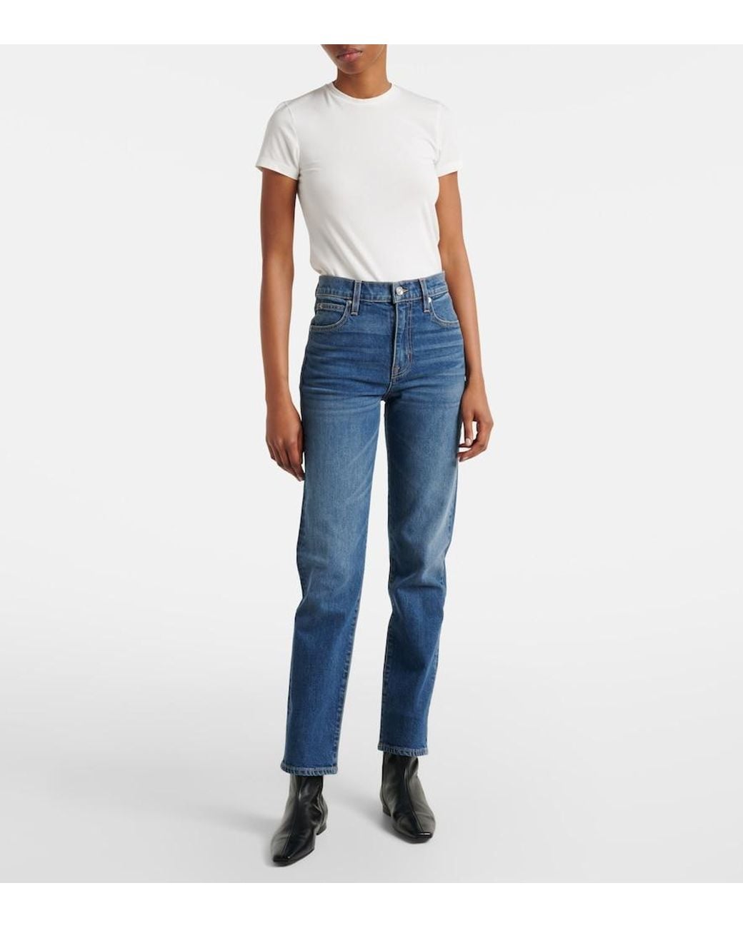 SLVRLAKE Denim Blue Virginia Straight Jeans
