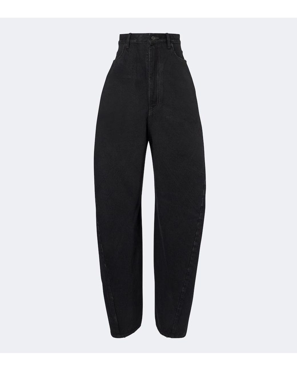 Balenciaga Black Mid-Rise Barrel-Leg Jeans