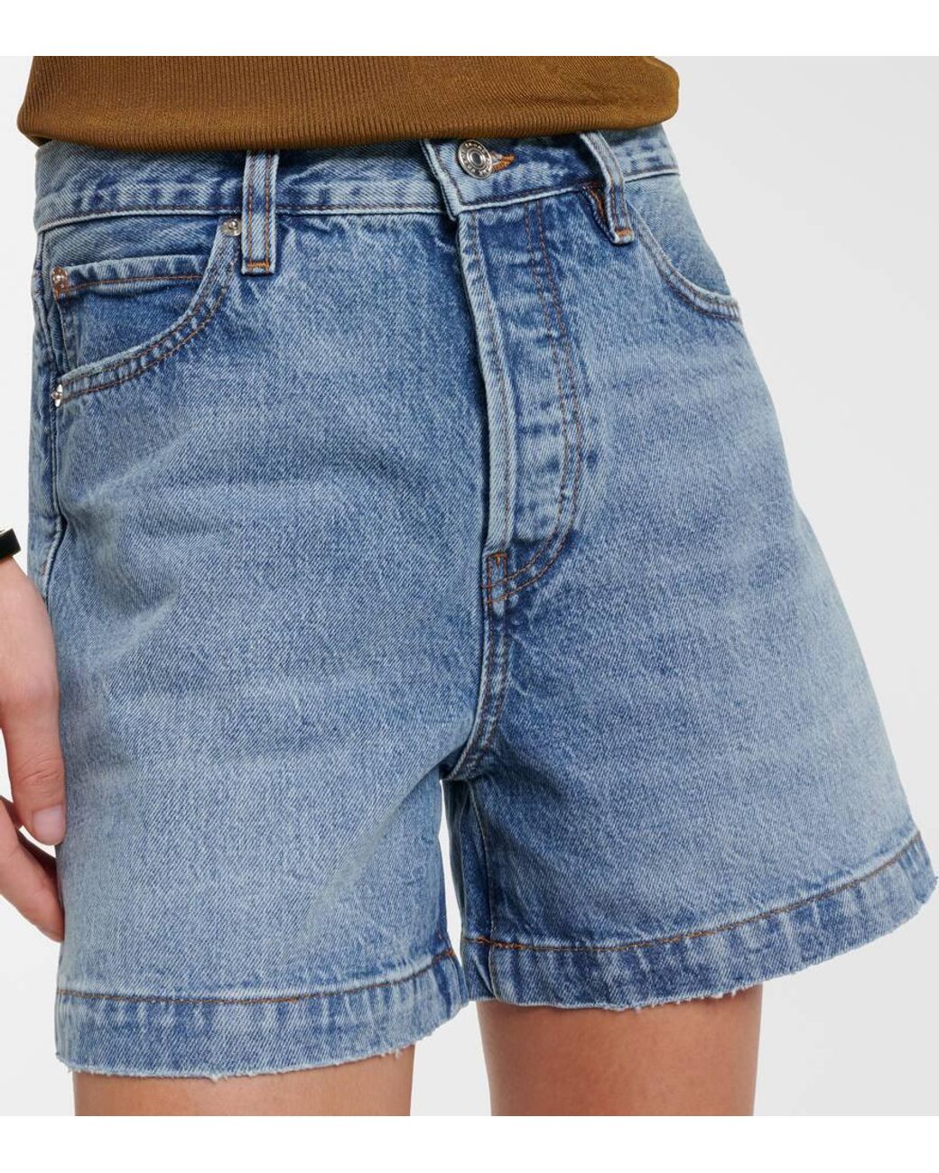 Short Everyday En Denim FRAME en coloris Blue