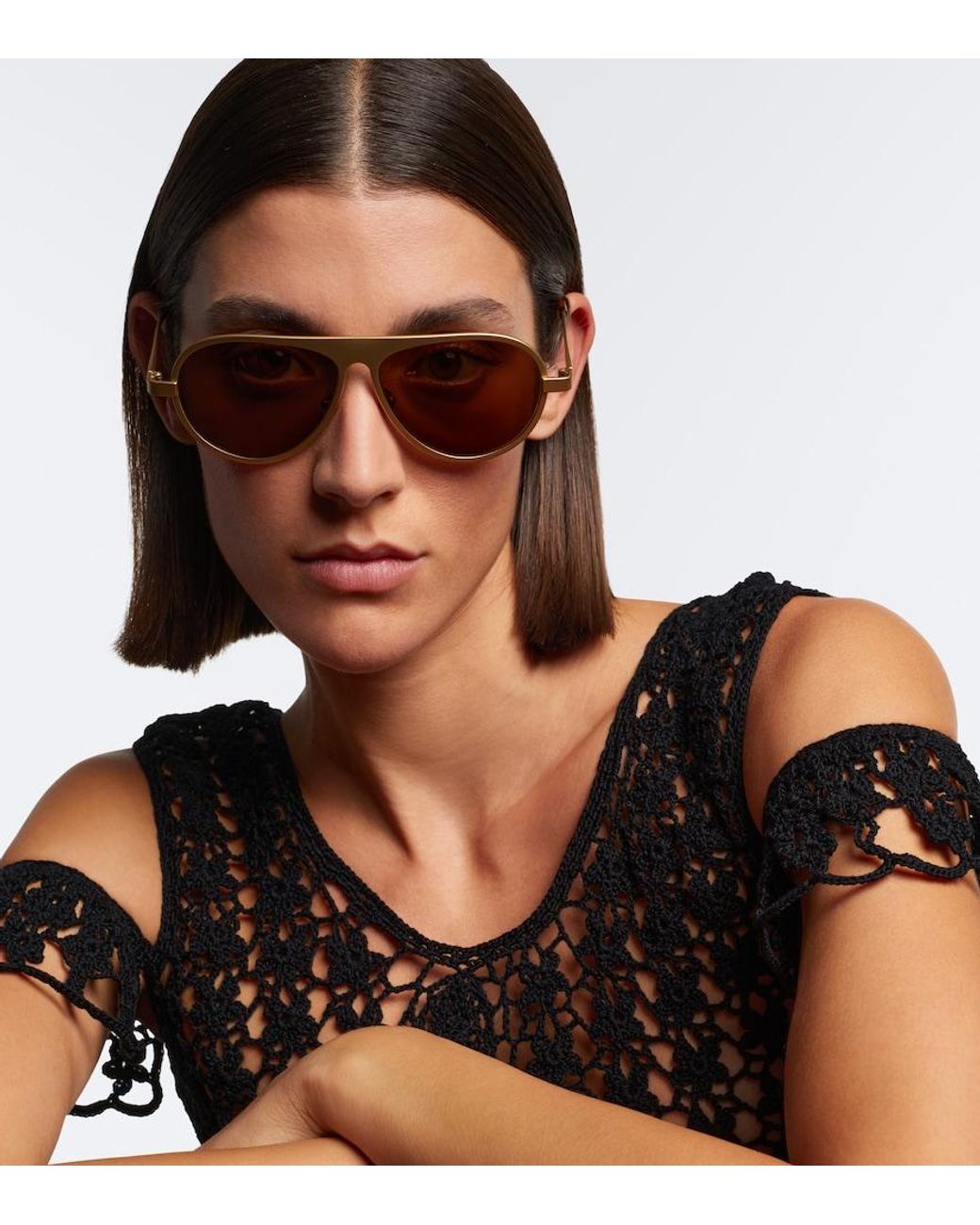 J.W. Anderson Brown Jwa05 Aviator Sunglasses