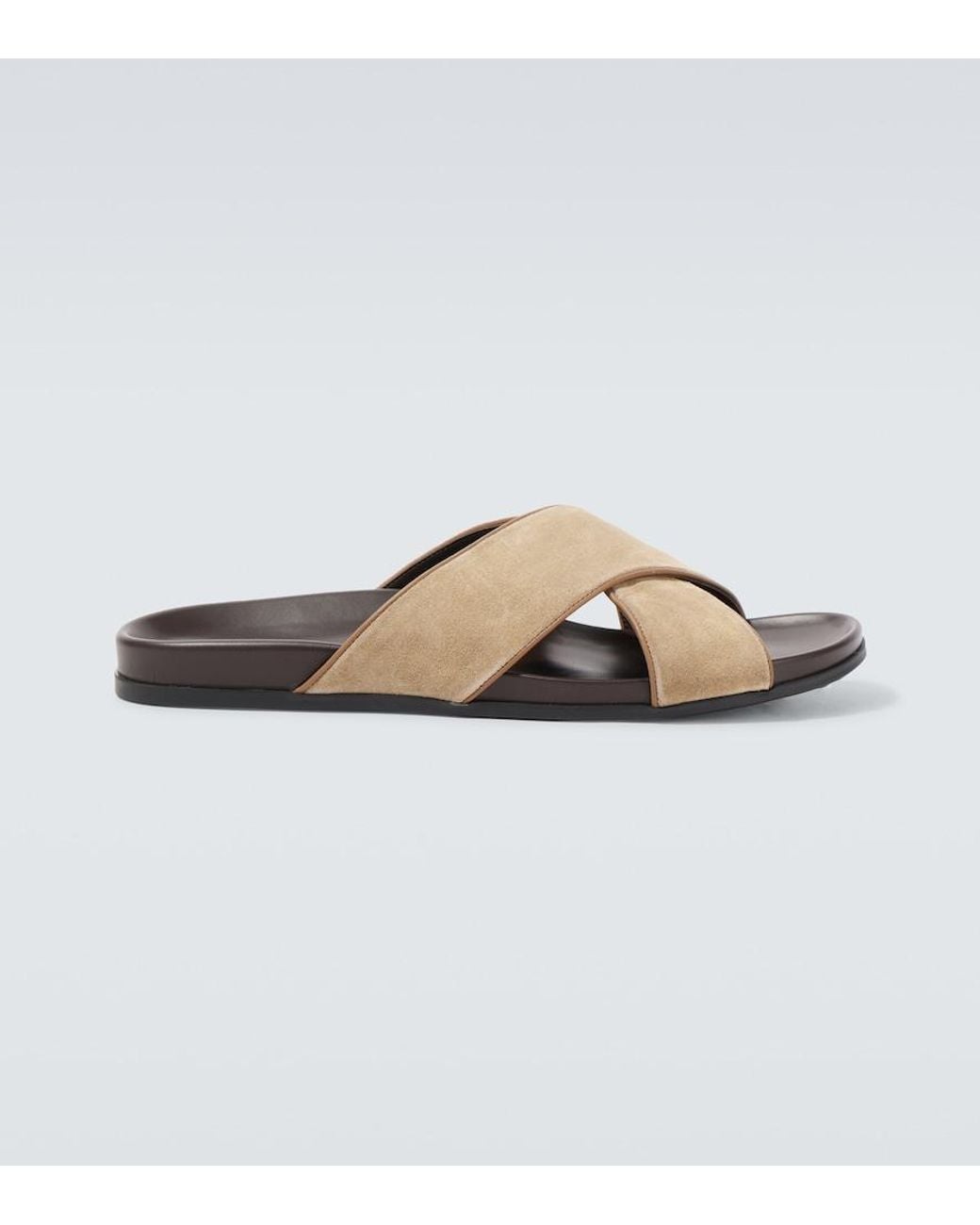Manolo Blahnik Brown Chiltern Suede Slides for men