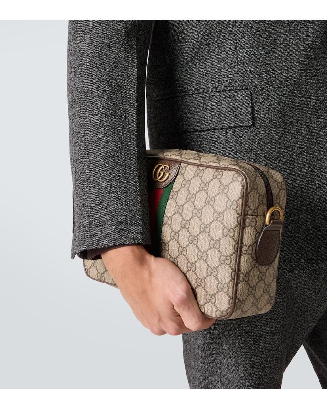 Gucci Green Ophidia Gg Canvas Medium Crossbody Bag for men
