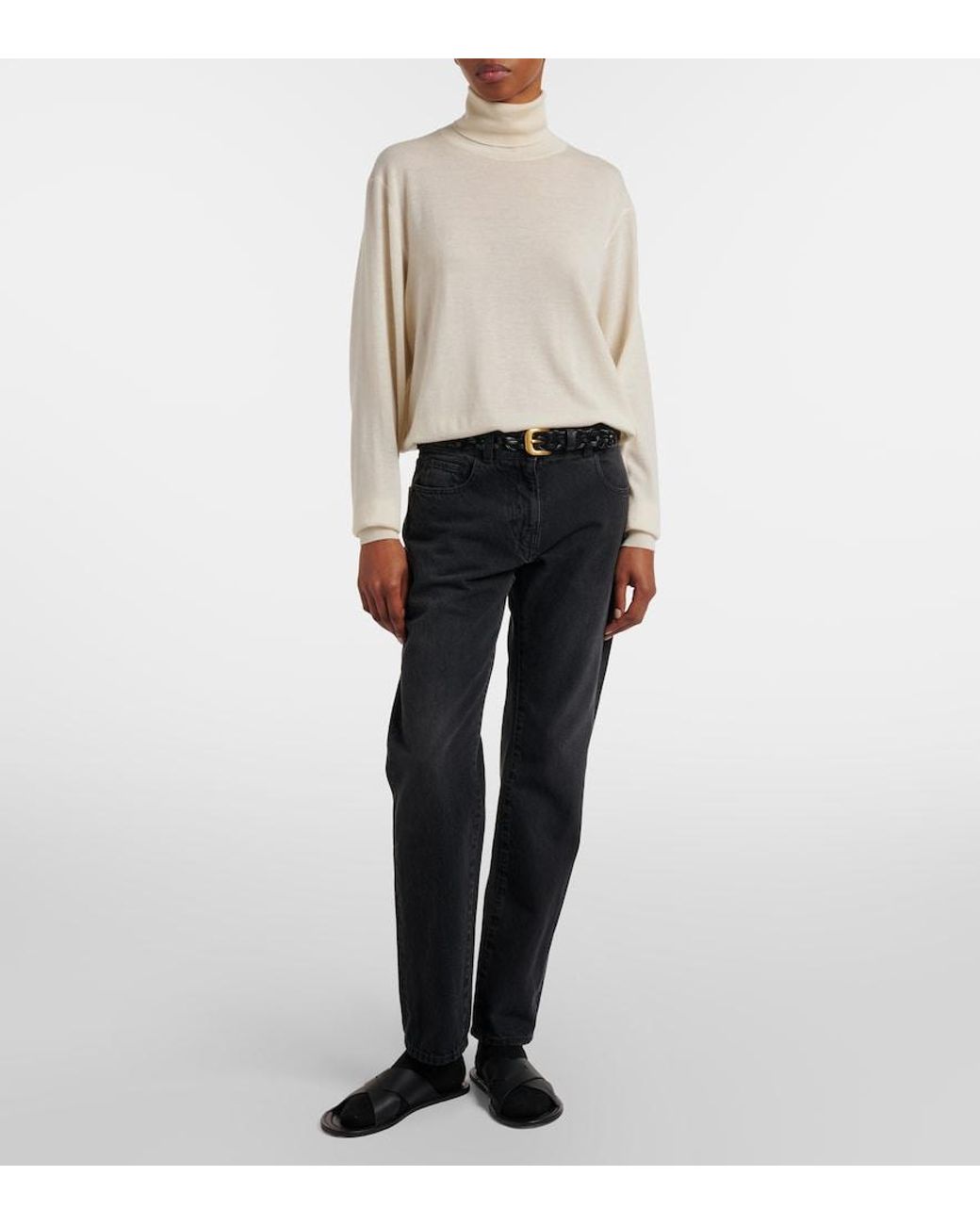 The Row White Nabari Cashmere Sweater