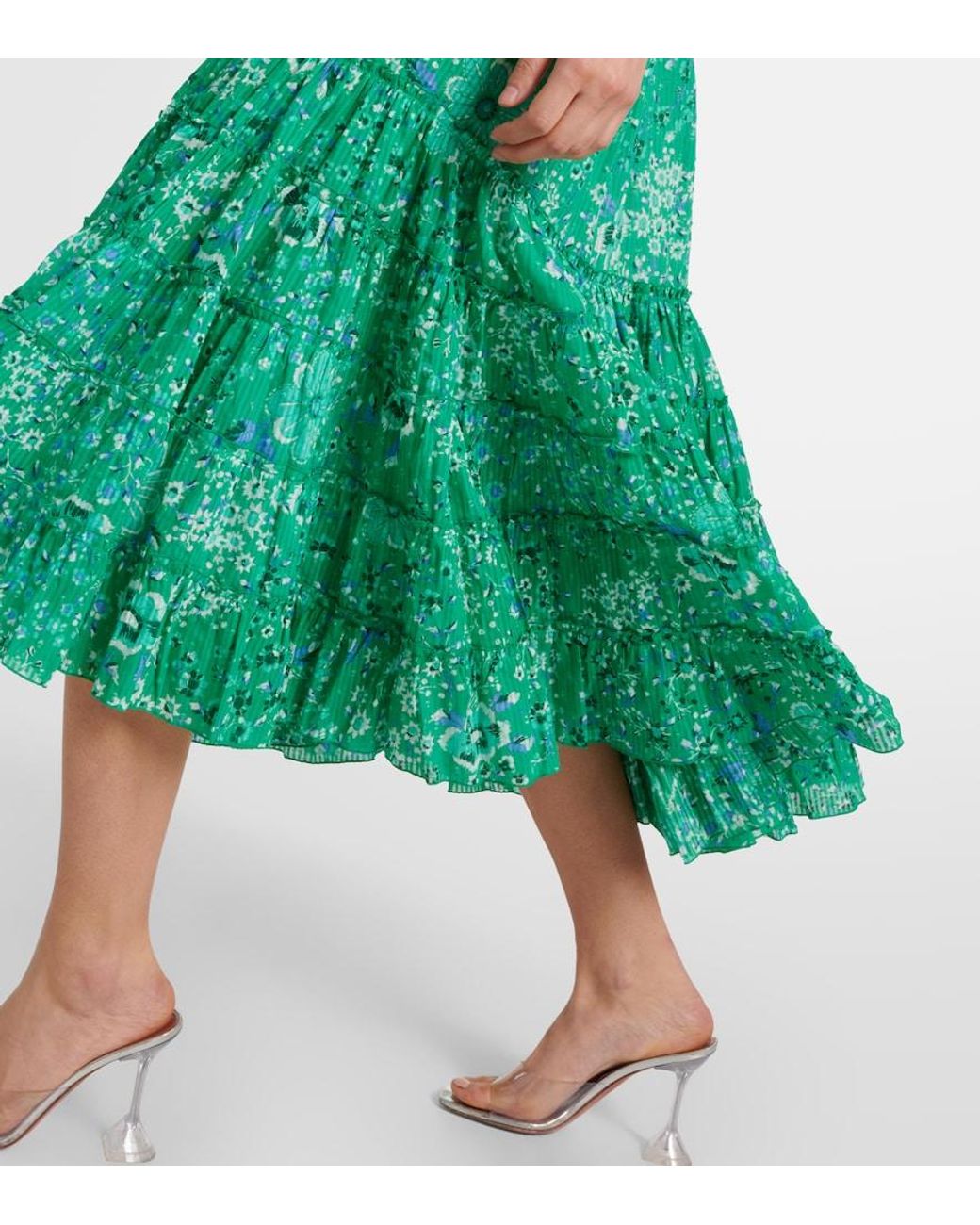 Poupette Green Soledad Floral Midi Dress