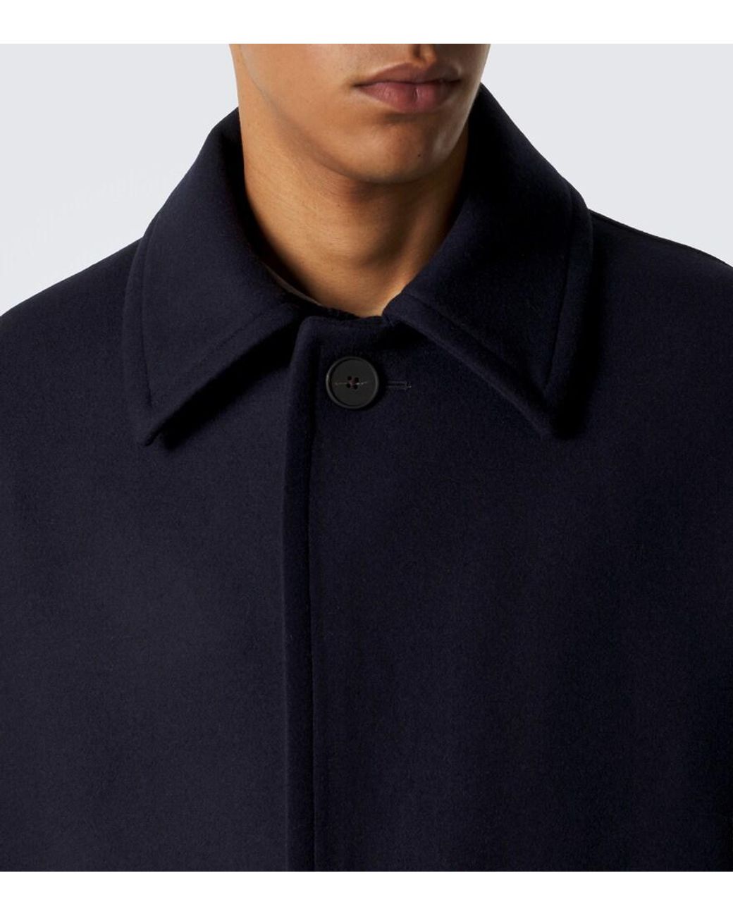 Studio Nicholson Blue Ady Wool-Blend Overcoat for men