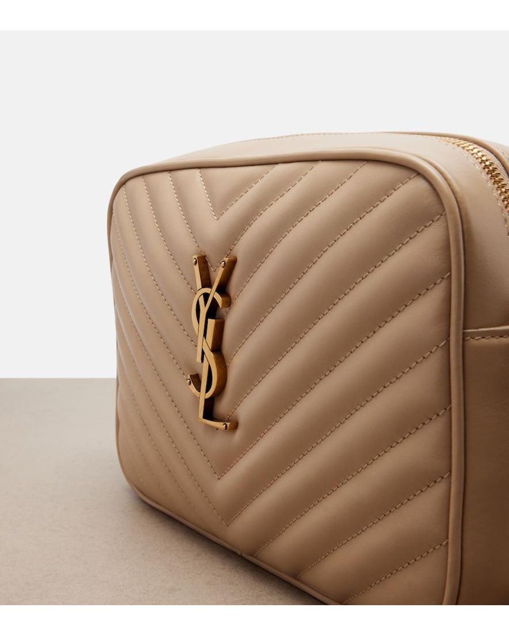 Saint Laurent Natural Lou Quilted Leather Camera Bag