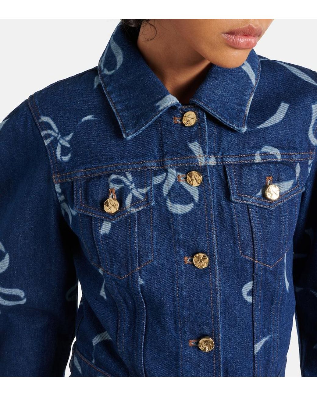 Nina Ricci Blue Printed Denim Jacket