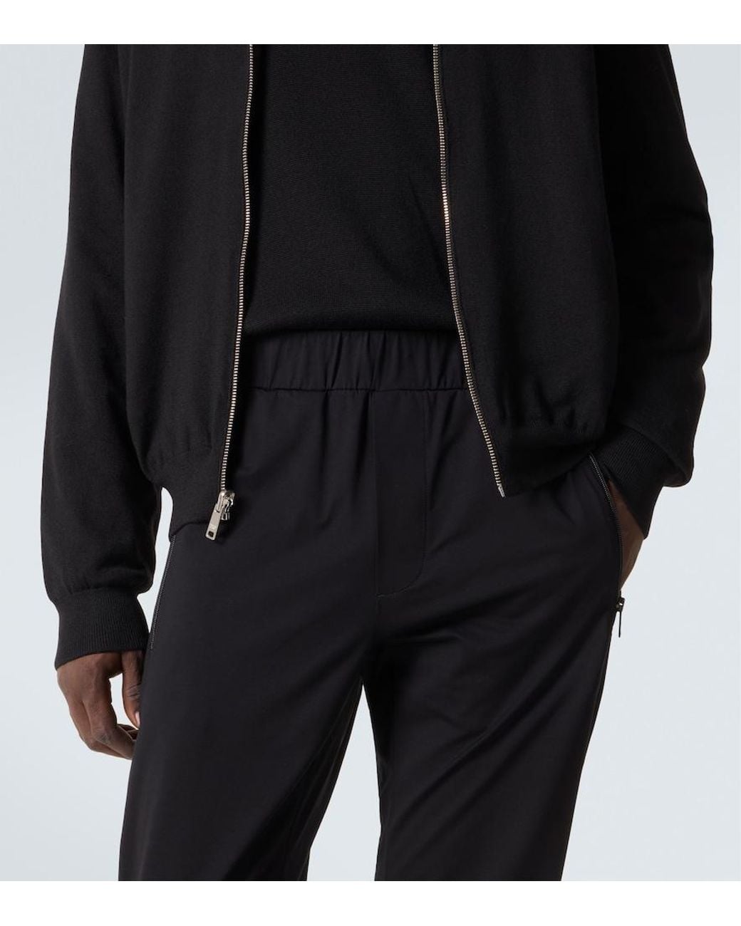Prada Black Technical Cotton-Blend Slim Pants for men