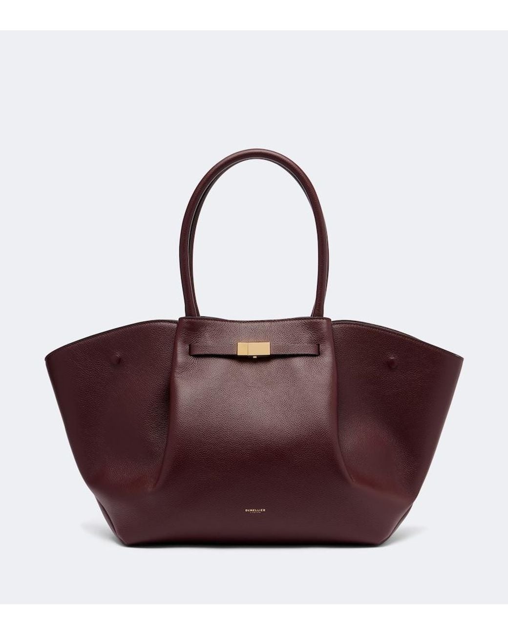 DeMellier London Purple New York Medium Leather Tote Bag