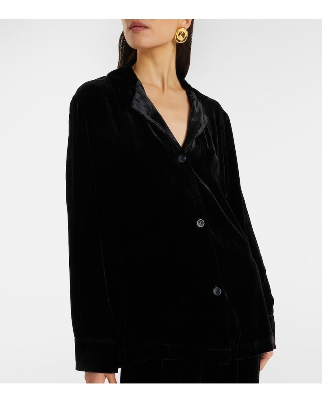 Asceno Black Calabasas Velvet Shirt