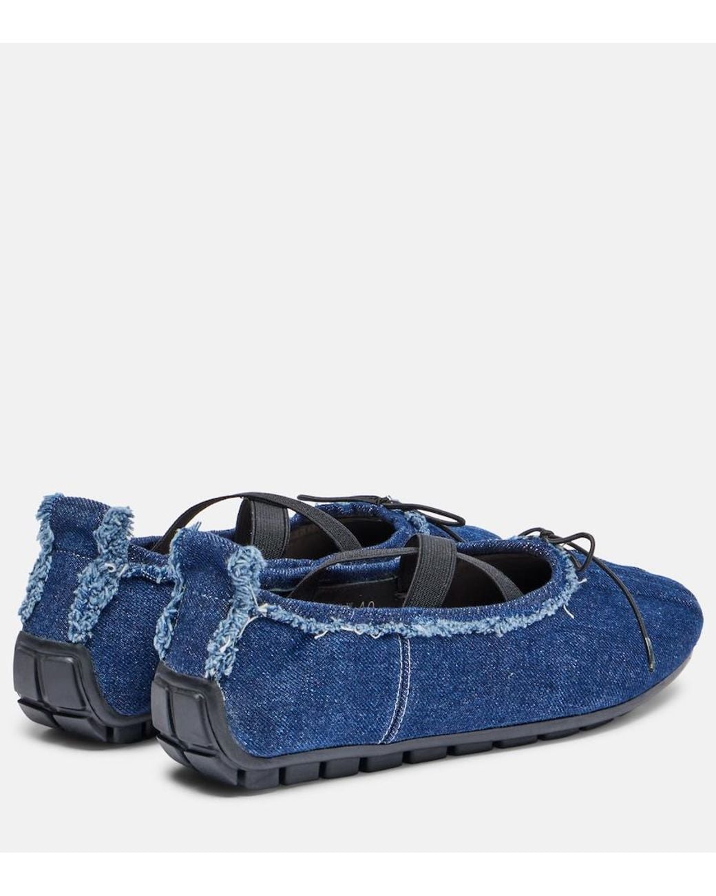 Simone Rocha Blue Ballerina Grip Denim Ballet Flats