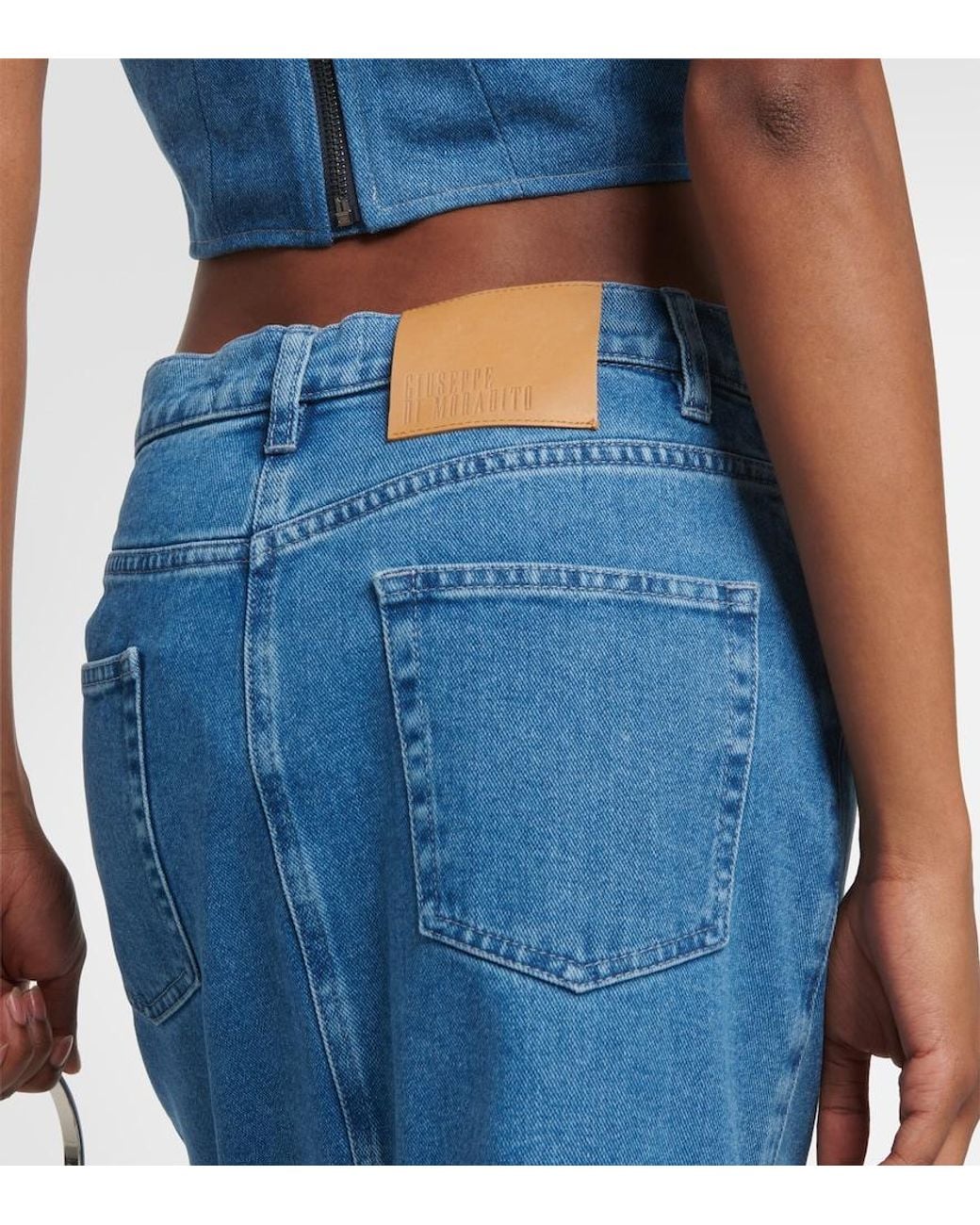 GIUSEPPE DI MORABITO Blue Denim Maxi Skirt