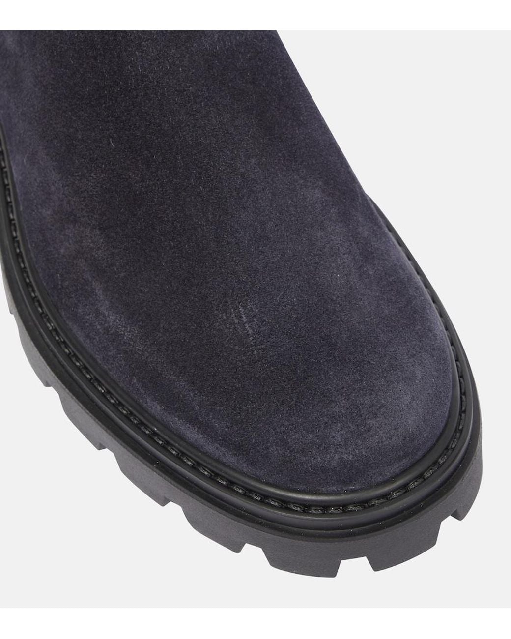 Tod's Blue Suede Chelsea Boots