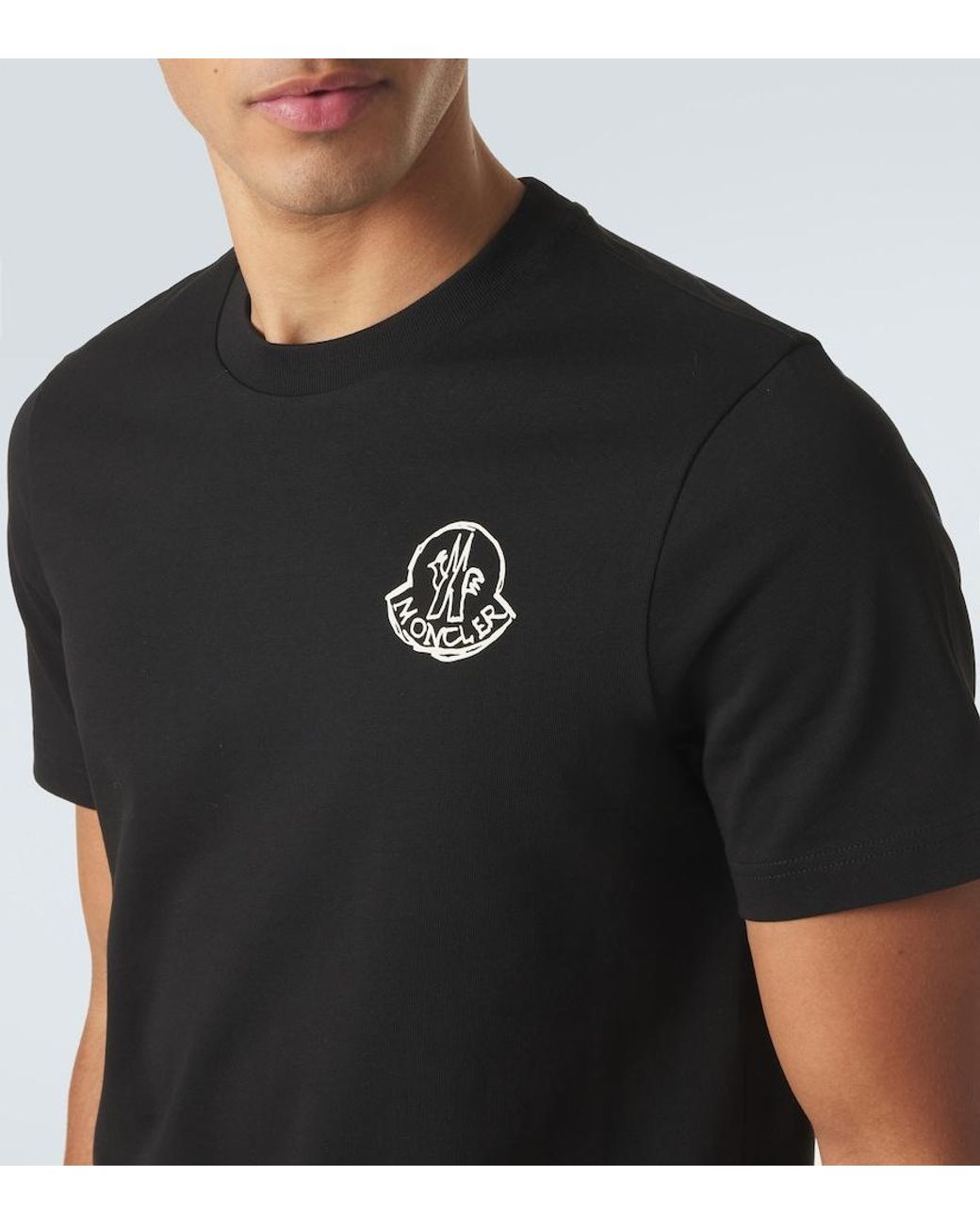 Moncler Black Cotton Jersey T-Shirt for men
