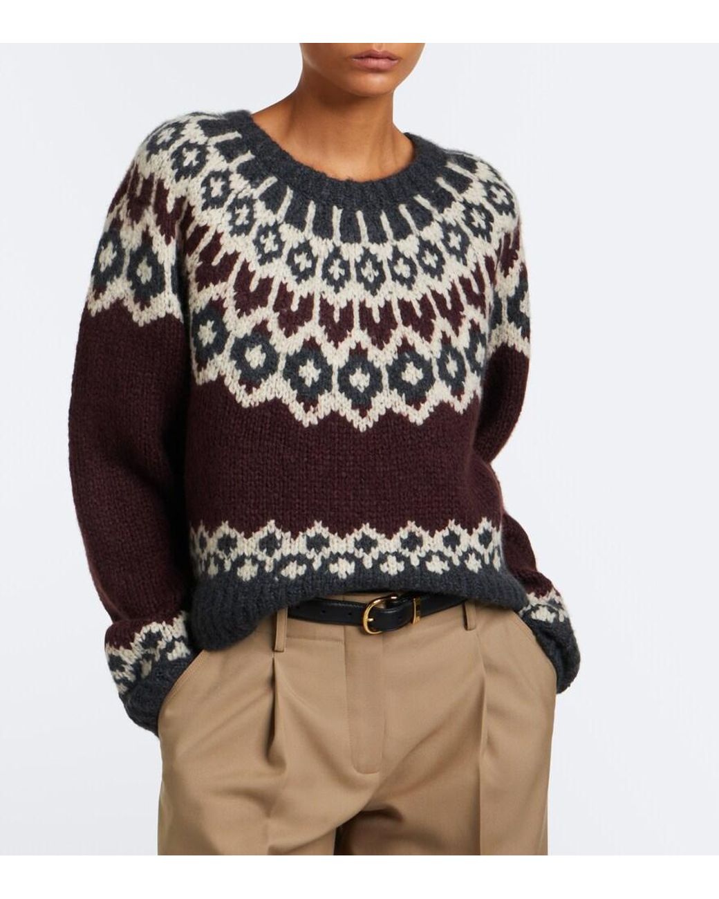 Nili Lotan Black Isaline Fair Isle Cashmere And Silk Sweater