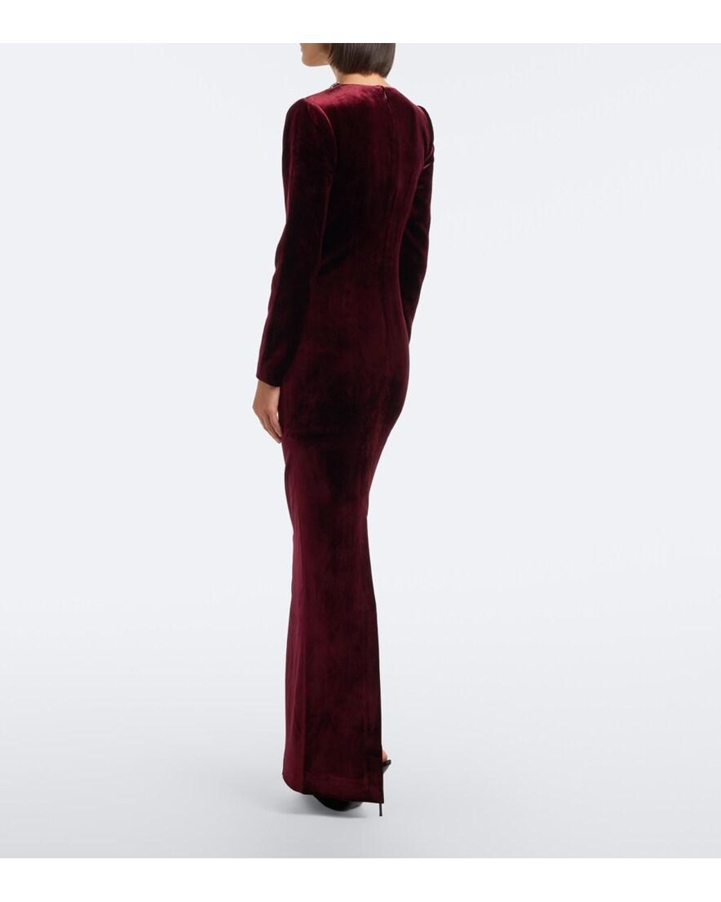 Roland Mouret Purple Embellished Velvet Gown