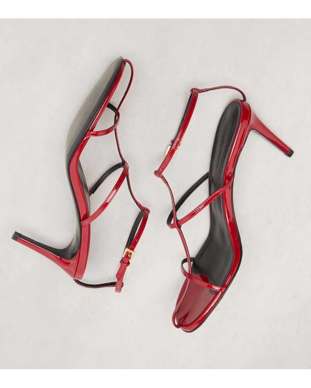 Khaite Red Cage 75 Patent Leather Sandals