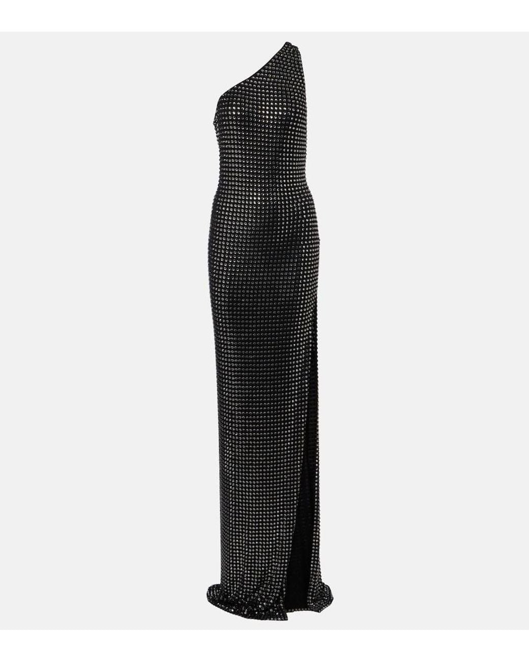 Gucci Black Embellished One-Shoulder Jersey Gown