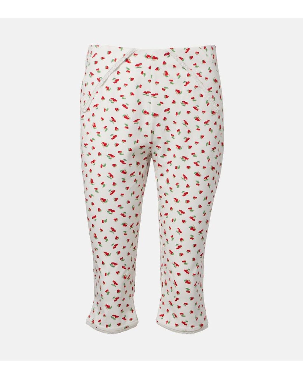 Posse White Ebony Printed Cotton-Blend Capri Pants