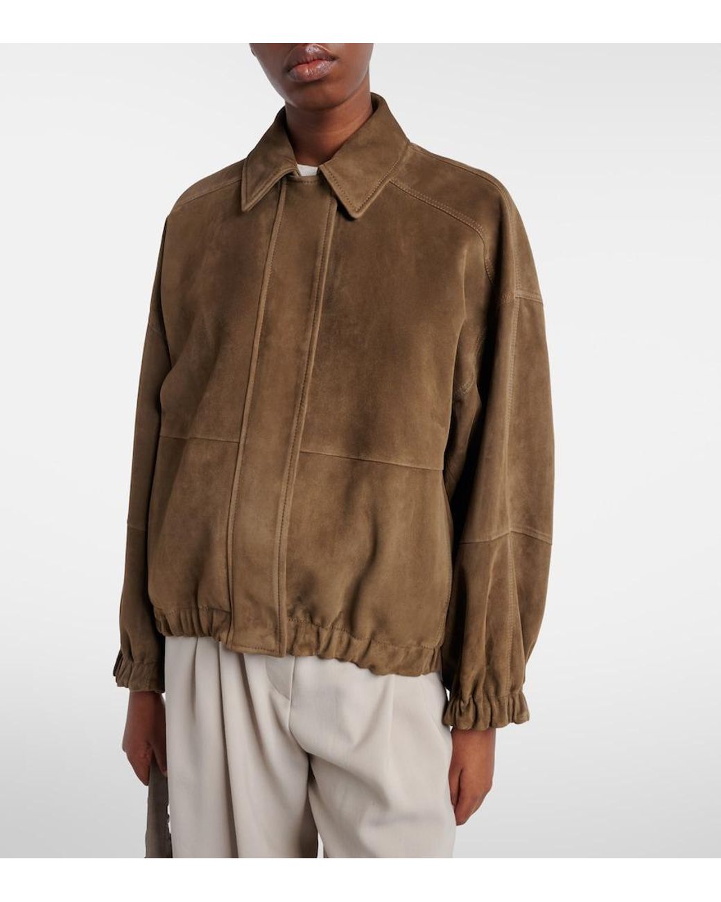 Brunello Cucinelli Green Suede Jacket