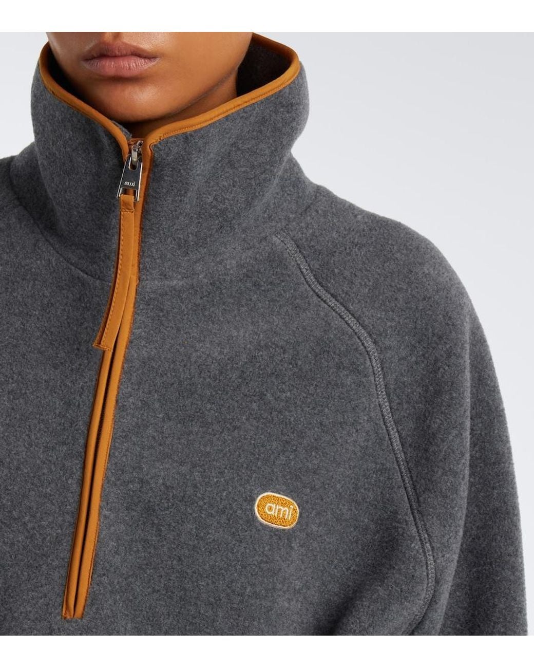 AMI Gray Fleece Sweatshirt