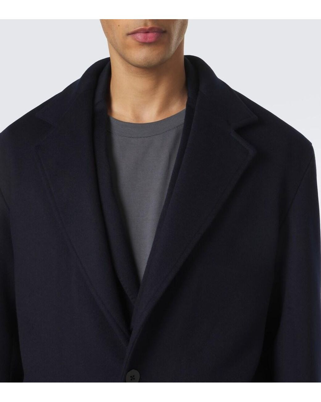 STÒFFA Blue Cashmere Overcoat for men