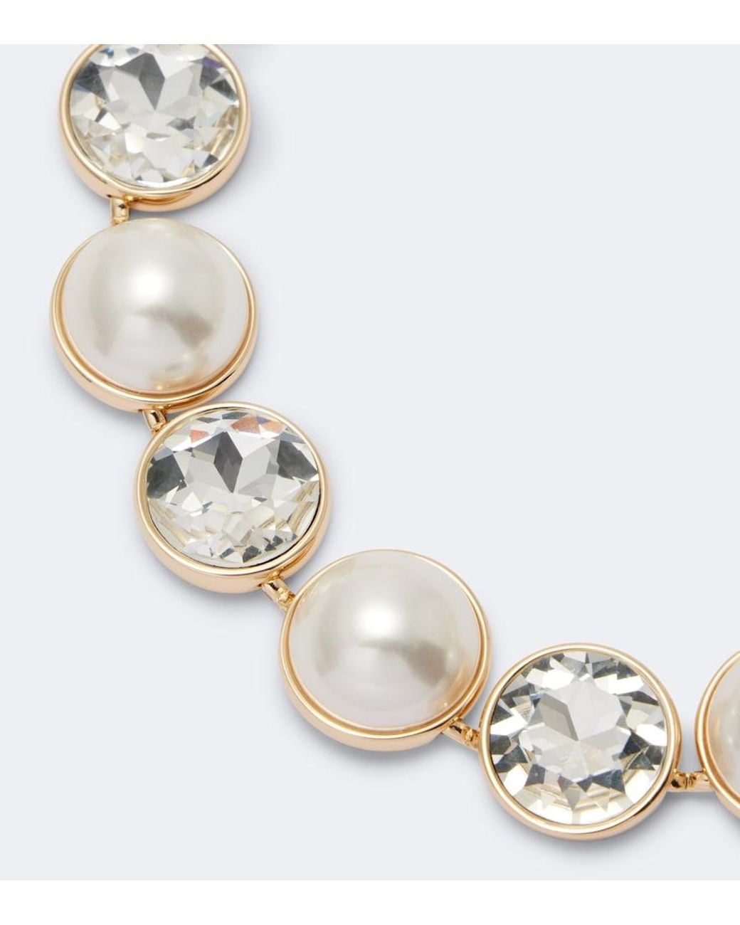 Carolina Herrera White Crystal And Faux Pearl Necklace