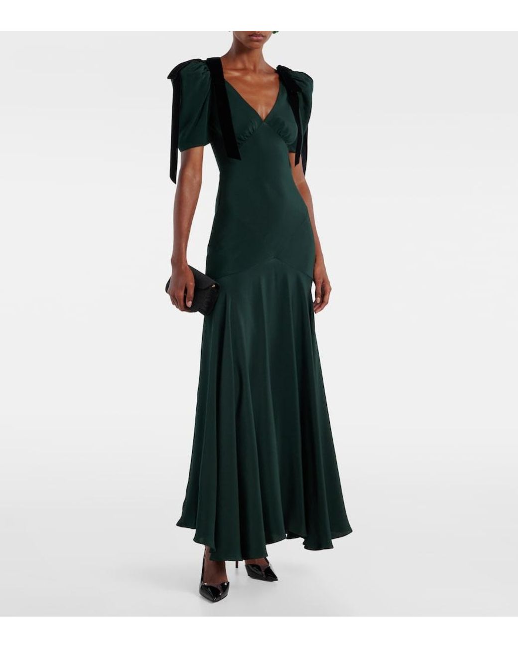 Rodarte Black Bow-Detail Silk Cocktail Dress