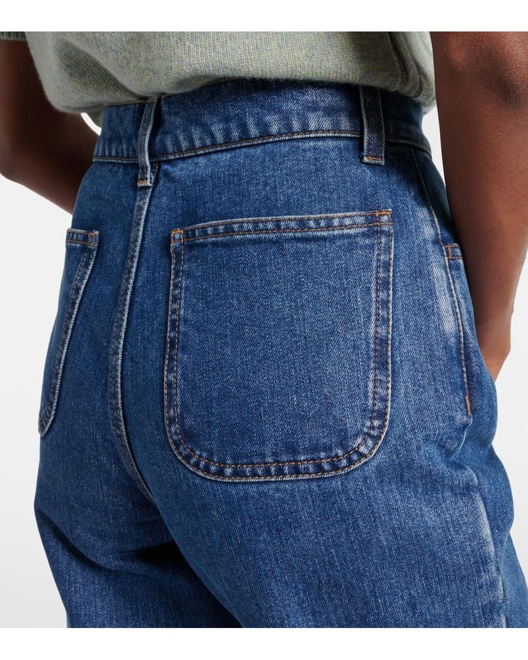 Loro Piana Blue Merak High-Rise Flared Jeans