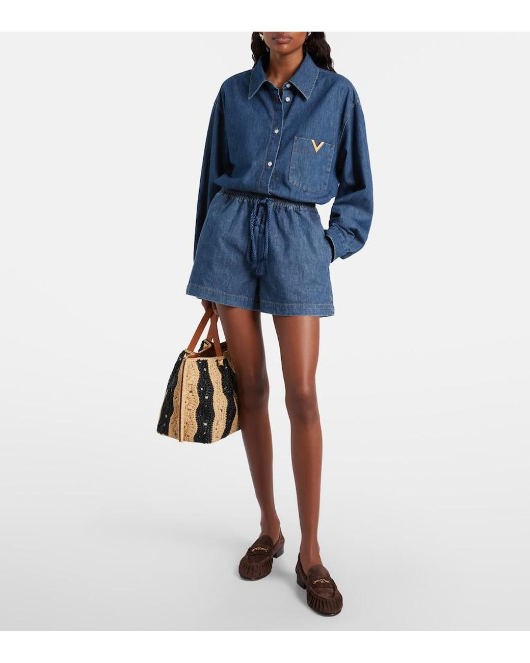 Valentino Garavani Blue Denim Shorts
