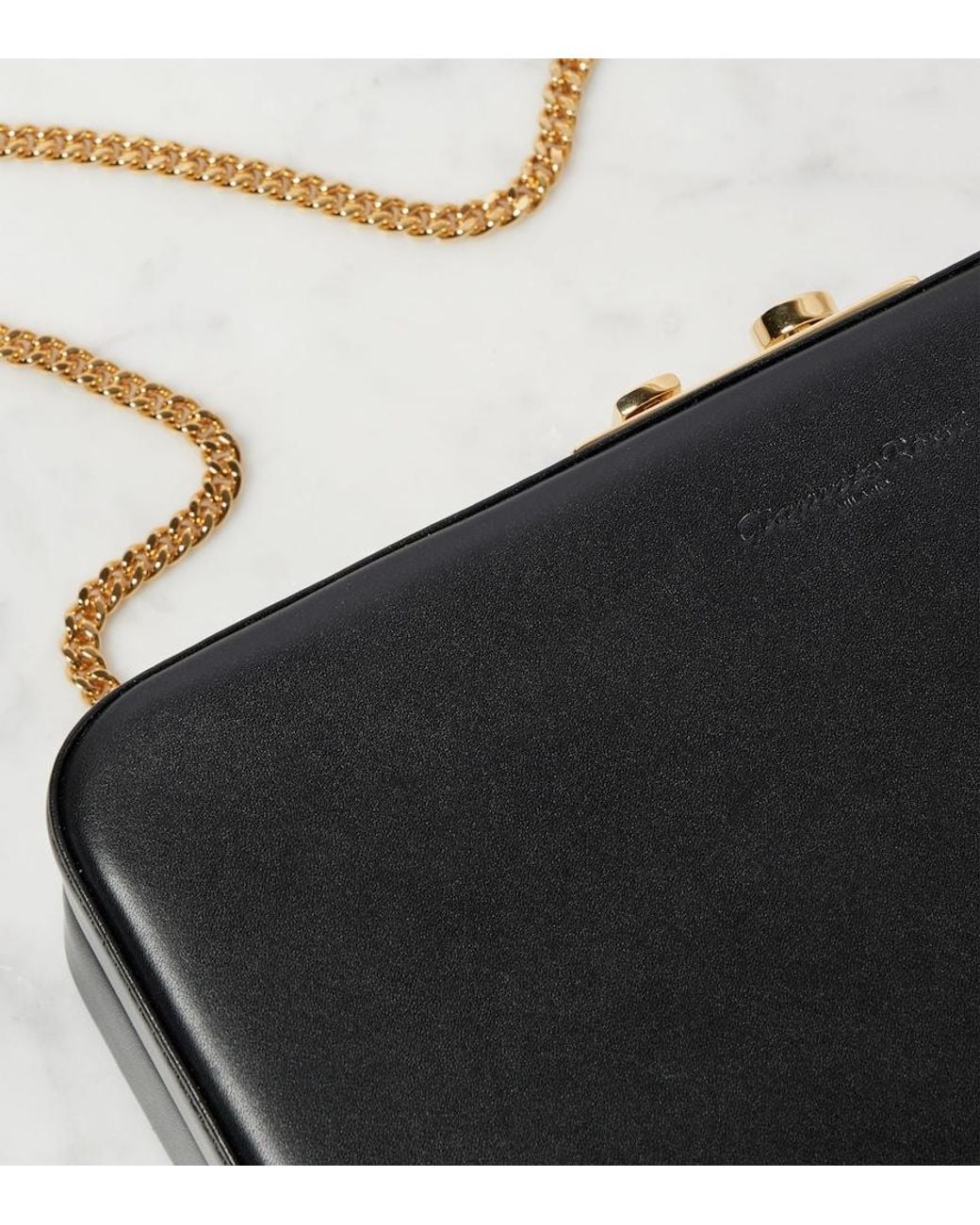 Gianvito Rossi Black Vali Leather Clutch